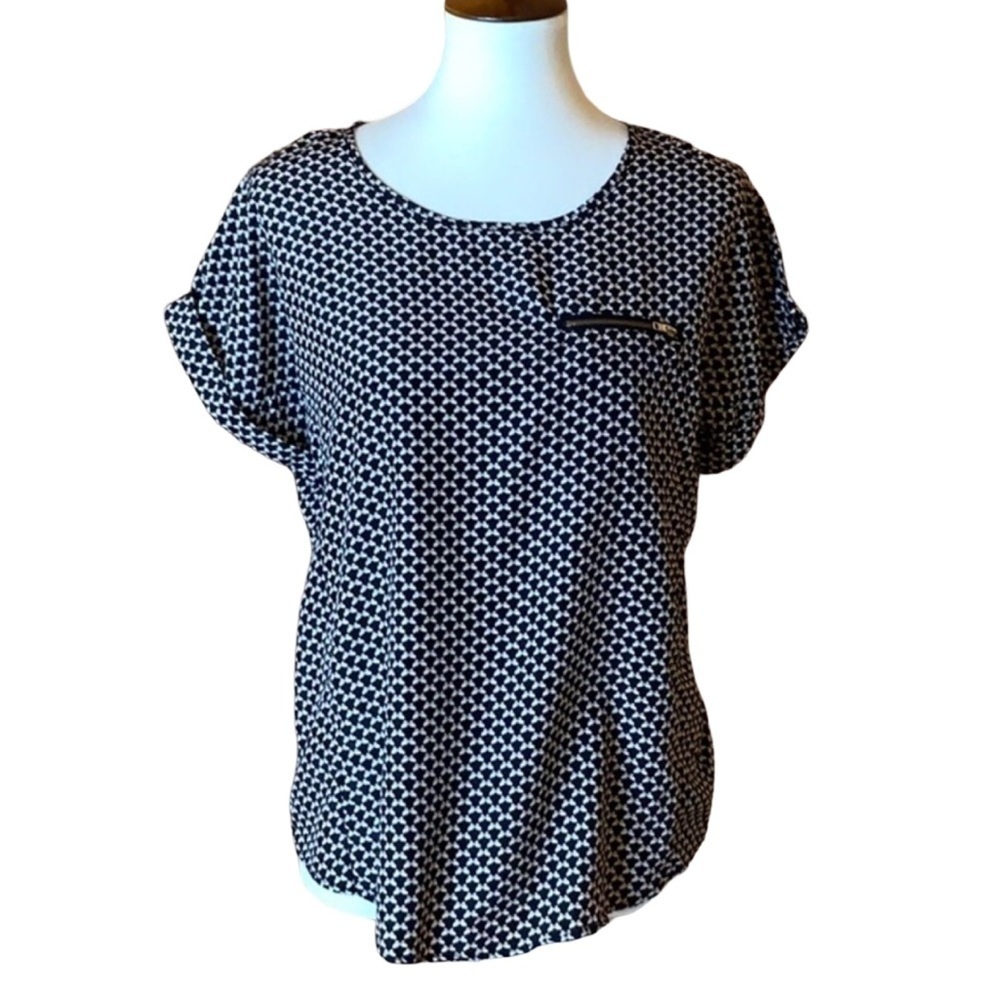 Cynthia Rowley geometric print short sleeve top Size Medium